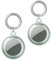 Msagkah 2Pcs Custodie Impermeabili per Apple Airtag, Copertura Completa Impermeabile con Portachiavi per Apple Airtag (Verde)