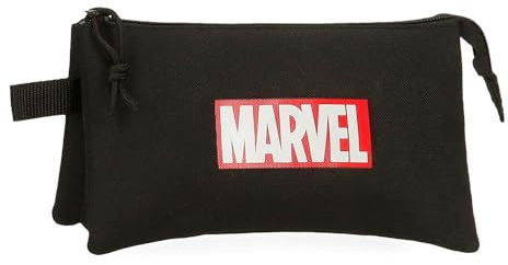Disney Marvel Red Logo Estuche Triple Negro 22x12x5 cms Poliéster 1,32L