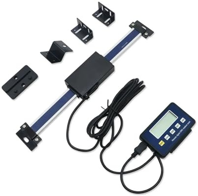 KOROBIE Linearskalen-Encoder-Kit, 0-150mm/0-200mm/0-300mm 0,01mm DRO Magnetische Remote Digital Anzeige Digitale Lineare Skala Externe Display für CNC-Fräsdrehmaschine(0-200mm)