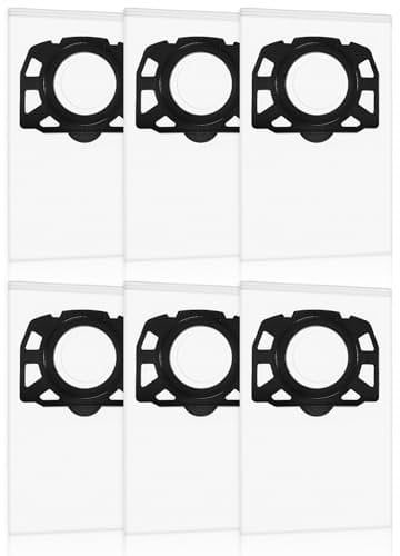 Vacuum Cleaner Bags for Kärcher KFI 487, for Kärcher 2.863-006.0, Fleece Filter Bags, Dust Bags for Kärcher WD4, WD5, WD6, MV 4, MV 5, MV 6, WD5P, WD6P Bags, Filter Bags, Wet & Dry Vacuum Bags, Pack