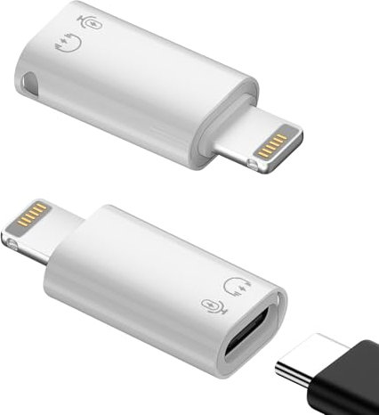 USB C to Lightning Adapter Audio, Lightning Male to USB C Female Headphones Adapter for Headphones Fits with iPhone 14/13/12/11 Pro Max/iPad/iPod/AirPods, Support Charging, Audio/Headphnoe and OTG Fun