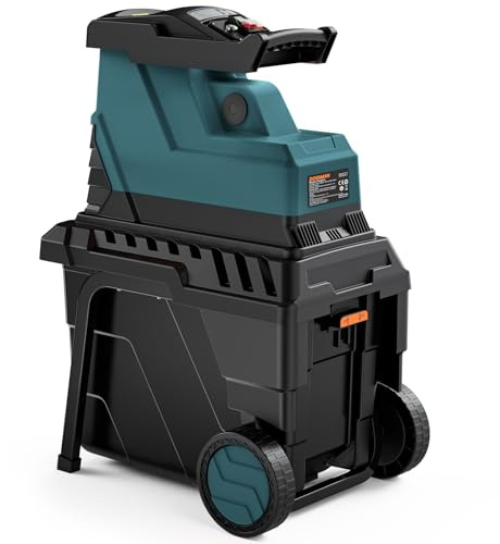 DOVAMAN GT10 Broyeur de Jardin Silencieux, Rouleau à 6 Dents, Ratio de Broyage 18:1, 2800W Moteur Sans Balais, Broie jusqu'à 45mm, 88dB, 55L Bac, Broyage Sans Effort du Déchets de Jardin