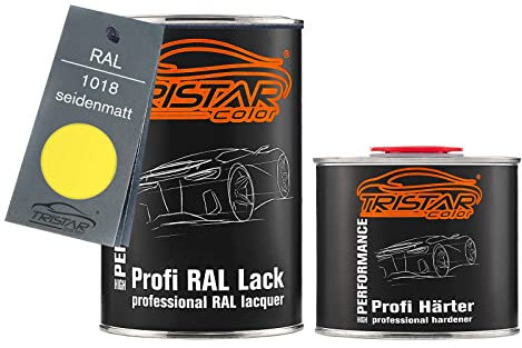 TRISTARcolor RAL 1018 Zinkgelb seidenmatt 2K Autolack 1,5 Liter / 1500 ml Dose inkl. Härter