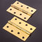Pair of Large 100mm/4 Fixed Pin Brass Butt Hinges - Heavy Duty Flush Door Fitting
