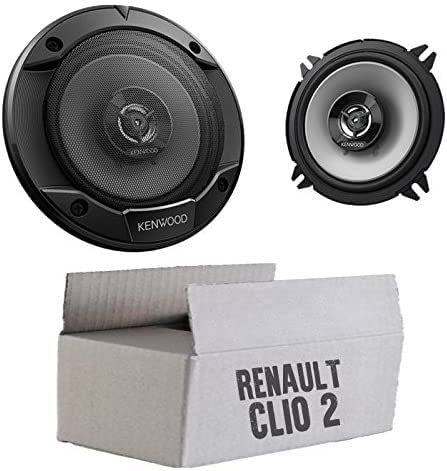 Lautsprecher Einbauset passend mit Kenwood KFC-S1366-13cm 2-Wege Koax Auto Einbauzubehör für Renault Clio 2 Front Heck