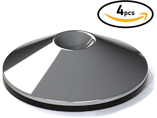 Speaker Subwoofer & HiFi Stand Isolation & Floor Protector Spike Shoes Pads Feet (4, Polished Chrome)