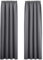 PONY DANCE Verdunklungsvorhänge mit Kräuselband für Schienen 2er Set H 200 x B 140 cm Thermovorhang gegen Hitze Schlafzimmer Gardinen Grau Blickdicht Thermal Curtains Blackout