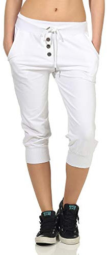 DANAEST Damen Jogginghose 3/4 (654), Grösse:S, Farbe:Weiß