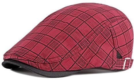 CHENNUO Barett Tartan Cap Damen Sommer Ivy Flatcap Schiebermütze Herren Schirmmützen Kappe