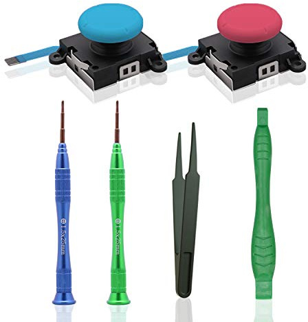 Replacement Joy Stick for Nintendo Switch lite, Joystick Replacement for Switch lite and Repair Tool Kit for Nintendo Switch lite - 2 Pack (BlueRed)