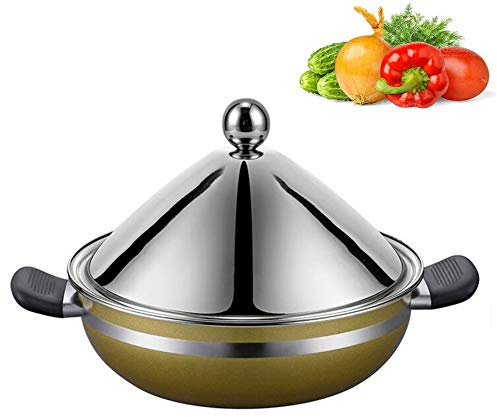 Edelstahl Tajine Topf Original Marokkanische Tajine 100% Bleifrei Safe Zum Kochen Und Eintopf Auflauf Slow Cooker,Silver