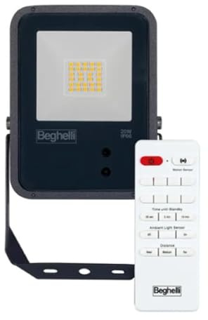 Beghelli 86170 PROIETTORE FLOODLIGHT FL LED 50W Nero IP65 SENS 4K