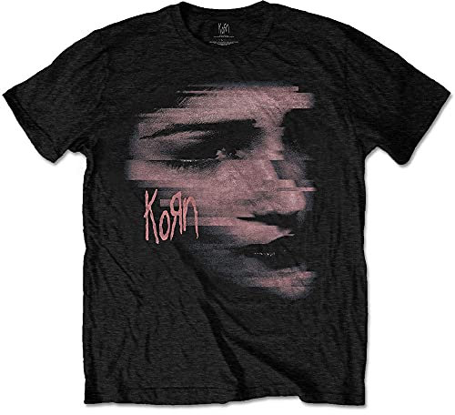 KORN T Shirt Chopped Face Band Logo Nue offiziell Herren Schwarz S
