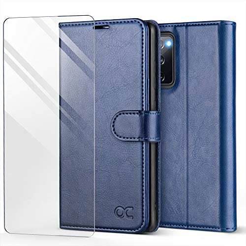OCASE Custodia Samsung S20 Fe, Cover Galaxy S20 Fe Interno TPU Antiurto Portafoglio [Pellicola Protettiva Gratuita] [Carta Fessura] Custodie in Pelle per Samsung Galaxy S20 Fe (6,5 Pollici) - Blu