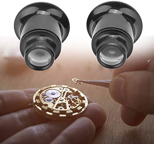 Uhr Reparaturlupe, 2 Stück 20X Uhr Lupe Juwelierauge Lupen Uhrmacherlupe Feinmechanikerlupe Uhrmacher Auge Okular