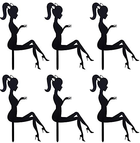 JKJF High Heels Lady Girl Cupcake Topper Acryl Kuchen Topper Personalisierte Kuchen Topper für Kuchen Dessert Dekorieren Hochzeit Geburtstagsfeier Jubiläum Lieferungen -6 STK