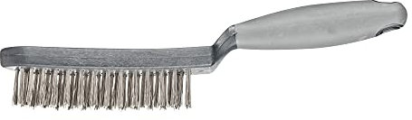 PFERD Handbürste HBUP | 3reihig Edelstahl-Draht-ø 0,40 | 43698009 – mit Kunststoffkörper und ergonomischem Griff