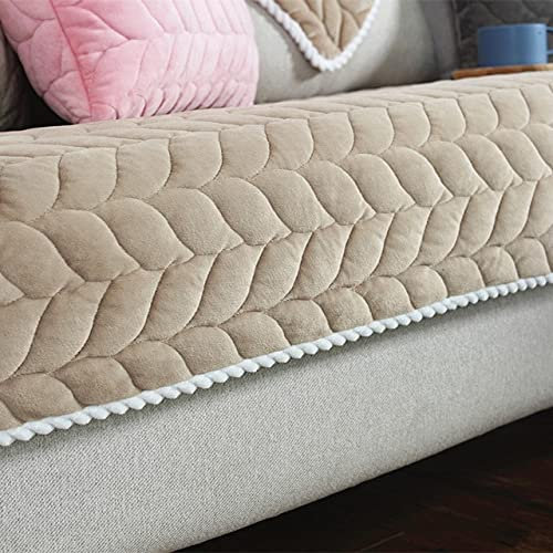 RTSFKFS Sofabezug Ecksofa Samt Sofahusse Couchbezug Sofaiberwurf l Form 3/2 Sitzer Sofa Schutz Abdeckung Sofaschoner rutschfest Hund Katze Sofabezügen-Grau (Color : A, Size : 70x210cm1pc)