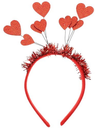 SOLUSTRE Herz Haarreif Liebe Herz Pailletten Stirnband Glitter Haarband Weihnachten Haarbügel Haarschmuck Kopfschmuck Kopfbedeckung Foto Requisiten für Valentinstag Hochzeit Urlaub Neujahr Party Deko