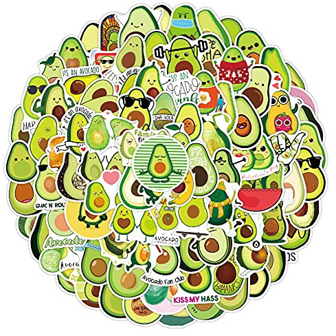Avocado Aufkleber für Laptop(100 PCS),Geschenk für Kinder Teens Erwachsene Jungen,Kawaii Cartoon Aufkleber für Wasserflaschen,Vinyl Stickers für Fahrrad,Scrapbook,Skateboard,Auto Motorrad