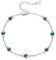 JFASHOP Malachit Armband Silber 925 Malachit Armkette für Damen Malachits Verstellbar Armreif Schmuck Muttertags Geschenke für Frauen Kinder Mama Frau Freundin Tochter Mädchen