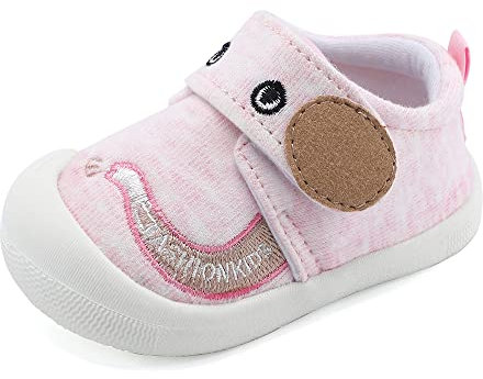 MASOCIO Lauflernschuhe Babyschuhe Mädchen Baby Schuhe Sneaker Lauflern 6-12 Monate Rosa Größe 18.5 (Herstellergröße: CN 13)