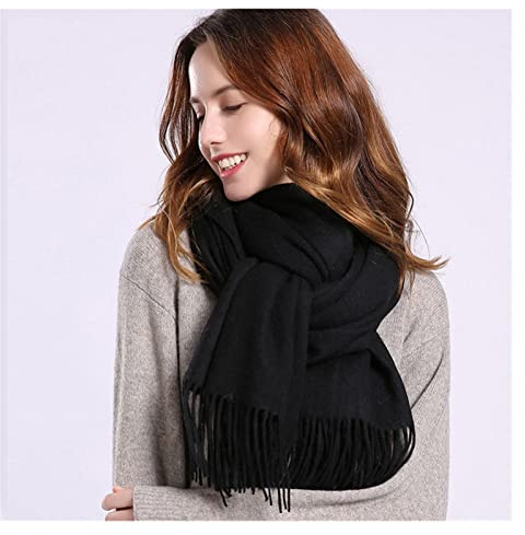 C H SZ CC Schal Winterschal Deckenschal Reiner Wolle-Schal-Ansatz-Wärmer Thick-Schal Frauen Wraps mit Quaste feinen Kaschmir Schal Großen Foulard Femme for Damen Geschenk Halstuch Scarf Poncho Cape