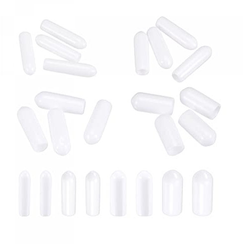 sourcing map 80Stk Runde Endkappen Gummi Decke für Schraube Bolzenrohr 2mm 3mm 4mm 6mm Weiß