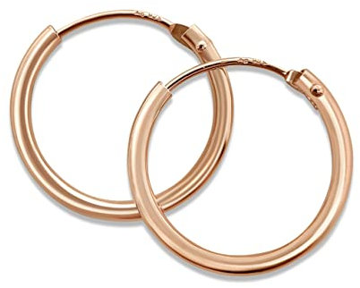 Mary & Jules Creolen Rosegold aus 925 Sterling Silber, feine Ohrringe Rosegold Creolen Damen aus recyceltem Silber, vergoldet