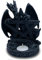 Kerzenständer Teelichhalter Gothic schwarzer Drachen mit Pentagramm, Drachenfigur in 17 cm Höhe - Deko Fantasy