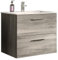 Newroom Waschbeckenunterschrank Rauchsilber Rauchsilber Badschrank Modern - 60x52x44 cm (BxHxT) - Standschrank Badezimmermöbel Waschbecken - [Fiona.one] Bad Badezimmer WC