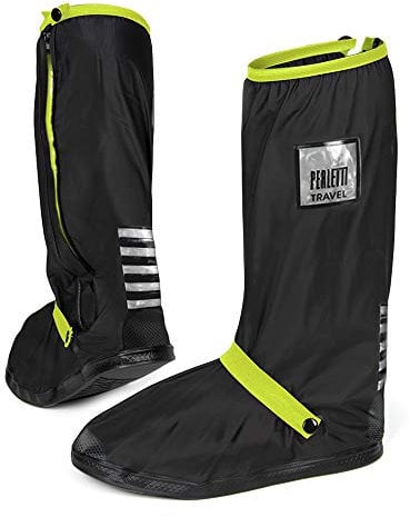 PERLETTI Cubre Zapatos Impermeable Lluvia Hombre Mujer - Cubrezapatos Protector de Zapatillas Impermeables Negro - Cubre Calzado Cubrebotas Nieve PVC Anti Barro Reutilizables (XS 33/35, Verde Lima)