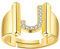 JewelryWe Schmuck Damen-Ring Buchstabe Ring Verstellbare Initiale Alphabet J Band Ringe mit Zirkonia Gravur Geschenk für Frauen Mädchen Gold