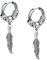 feilok Boucles d'oreilles goujons bouchons d'oreilles en acier inoxydable hommes femmes plumes boucles d'oreilles