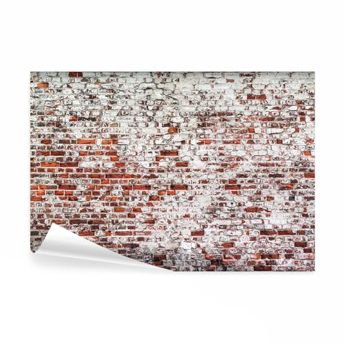 decomonkey Papier Peint Panoramique Adhésif Mur de Pierre 392x280 cm | Stickers Muraux Salon Chambre Déco XXL Autocollant Murale Bureau, Marron beige, Fond de texture de modèle de brique