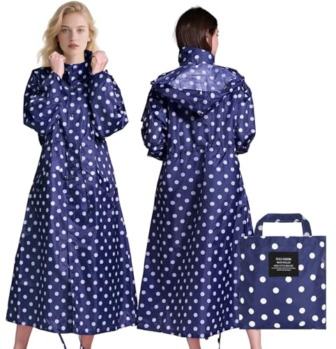 LAMA Manteau imperméable long élégant, vetement de pluie poncho de pluie unisexe avec poche à rabat imperméable, vêtements de pluie pour adultes, veste de pluie vêtements de protection contre la pluie