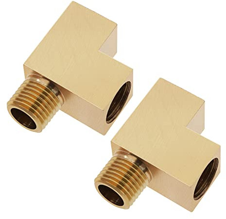 Create idea 2 Stück Winkeladapter M10x1 T-Verteiler Öldrucksensor T-Stück Stecker Öldruckmesser Adapter M10x1 Stecker auf 2 M10x1 Buchse Adapter Messing
