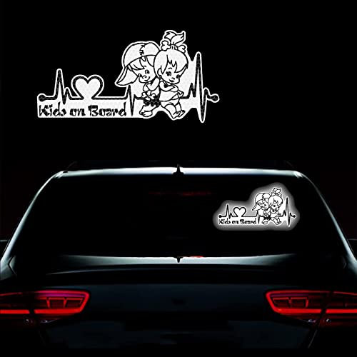 Vesvory Baby On Board Aufkleber Reflektierend für Autos, 2 Stück Vinyl Kids On Board Schilder Baby in Auto Aufkleber Auto Aufkleber für Heckscheibe (Weiß)