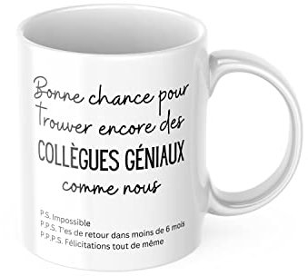 Woolly Panda | Mug Bonne Chance Pour Trouver Des Collègues Géniaux Comme Nous Personnalisable | Imprimé en Belgique | Tasse Cadeau Départ Collègue de Bureau