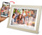 Cytem Cadre photo numérique 10,1 - Wi-Fi avec logiciel FrameO - Détecteur de mouvement - Rotation automatique de l'image - Écran IPS 16:10 1280 x 800 - Écran tactile - Blanc vieilli - Aspect bois