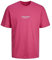 JACK & JONES Camiseta Hombre Impreso Cuello Redondo Camiseta, rosa fucsia, S