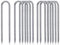 Bewehrungsstäbe, verzinkt, U-Haken, Trampolinpfähle, Zeltheringe, strapazierfähig, für Pflanzen, rostfrei, Landschaft, Stoffpfähle, Kunstrasen, 10 Stück