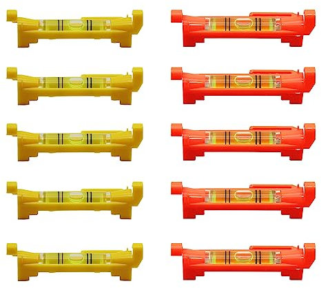 10 Stück Schnurwasserwaage Wasserwaage Mini Schnurwasserwaage Profi Wasserwaage Richtschnur Schnurwaage Wasserwaage für Maurerarbeiten Bodenbelag Klempnerarbeiten Bauindustrie (Gelb und Orange)