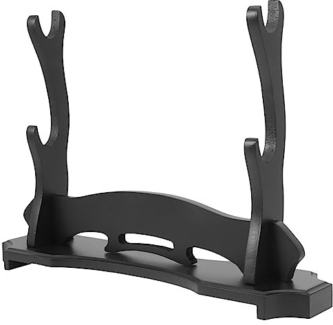 Toddmomy Schwertständer Kunststand Messer-Display-unterstützung Mittelalterlicher Ständer Gladiator Vertikale Klammer Drachenkunst Samurai Messerständer Holz MDF Ornamente Schreibtisch