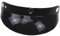 Shkalacar Visiera Casco Moto Universale, 3-Snap Visiera Aperta con Visiera Parasole Nero