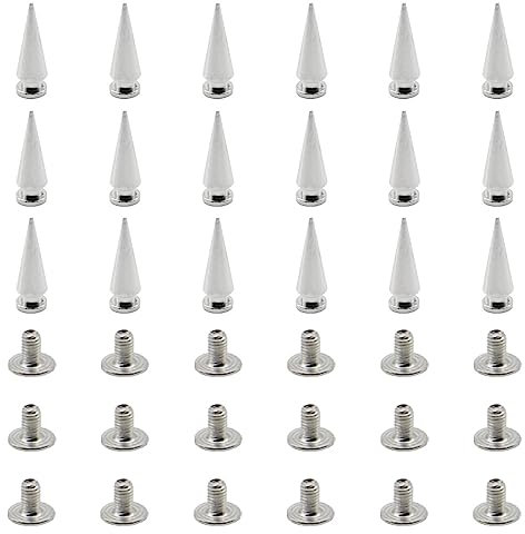CEEYSEE 100Sets Cone Spikes Studs with Screw 7x20mm Punk Metal Rivets Bullet Cone Spikes for DIY Belt Bags Shoes Clothing Decoration Shoes Craft (Silver/7x20mm)