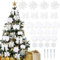 Abitoncc 32 Stück weiße Weihnachtsbaumschmuck, weiße Feder, Weihnachtsschmuck, Blumen, Weihnachtsschmuck, Weihnachtsschleifen für Bäume, Weihnachtsbaumschmuck, weiße Weihnachtsbaumschmuck