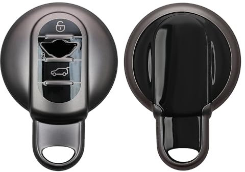 kwmobile Autoschlüssel Hülle kompatibel mit Mini 3-Tasten Smart Key Autoschlüssel - Schlüsselhülle Silikon Cover - Schwarz matt Schwarz