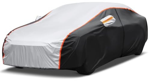 10 Capas Funda Coche Exterior Impermeable Funda Coche para Hatchback con Cremallera, Forro de Algodón, Anti-UV Resistente a la Lluvia, Nieve, Viento, Polvo y Rasguño Al Aire Libre 450 * 183 * 150cm