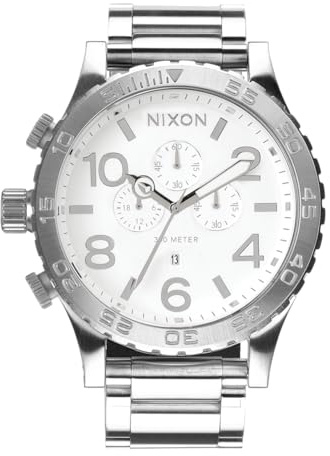 Nixon Herren Armbanduhr 51-30 Chrono mit Armband aus Edelstahl, Wasserdichtigkeit: 30 Bar Gehäusedurchmesser: 51,00 mm, A1389-488-00